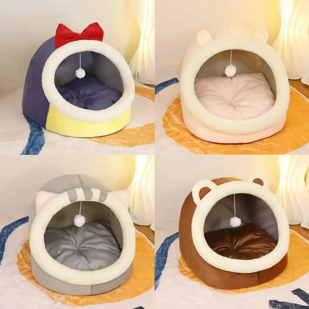 创意宠物窝可拆洗猫窝猫犬窝封闭式房子屋宠物用品狗窝四季可用