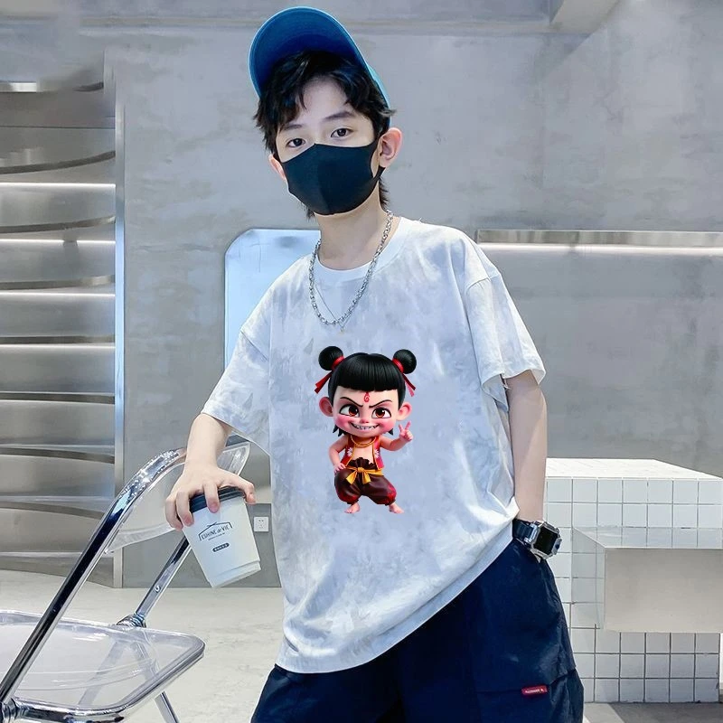 【100%纯棉】儿童T恤短袖2025新款衣服半袖简约童装中大童