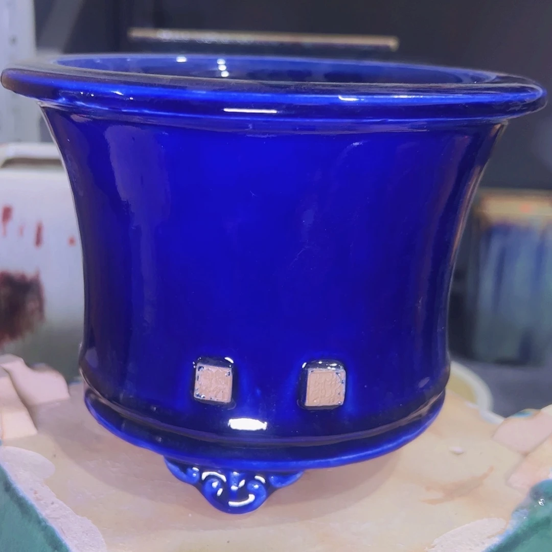 红陶正宗岭南石湾盆放漏