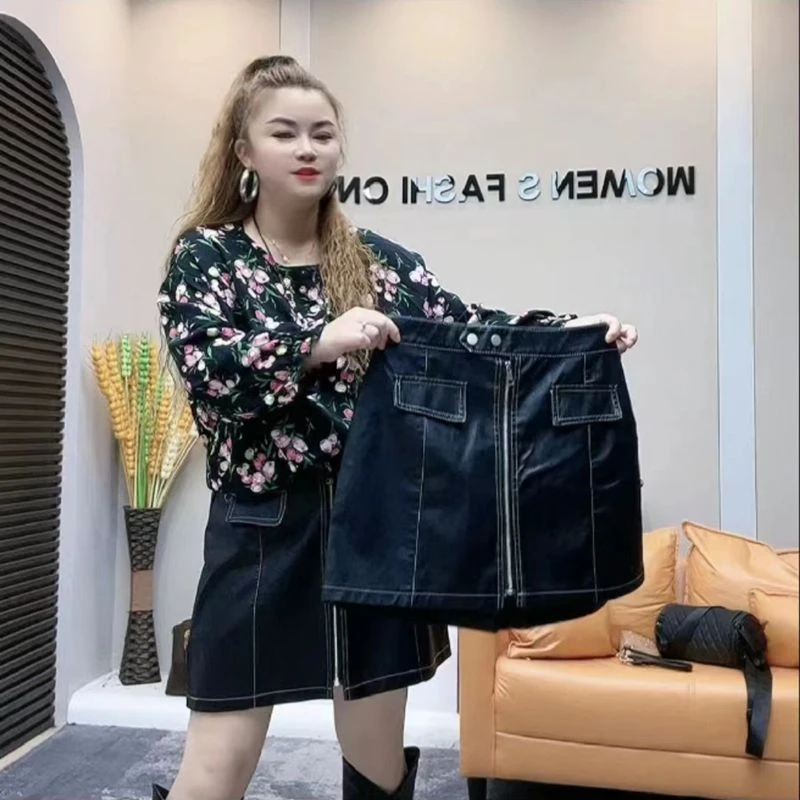 8585一片式拉链半身皮裙高档百搭遮肉显瘦年轻气质小清新爆款外穿