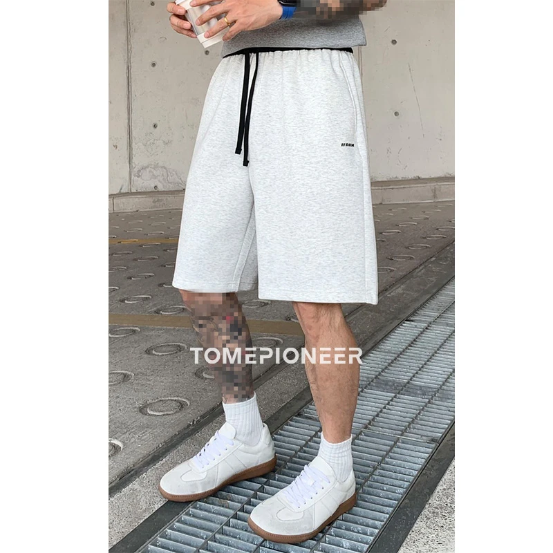 TOMEPIONEER夏季2025男士休闲裤中腰短裤抽绳直筒短裤男款夏季