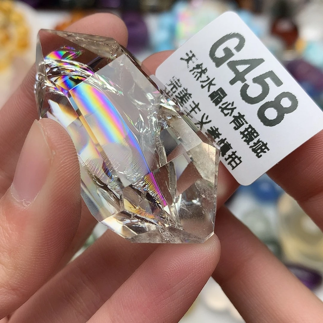 水晶未镶嵌珠宝半成品吊坠