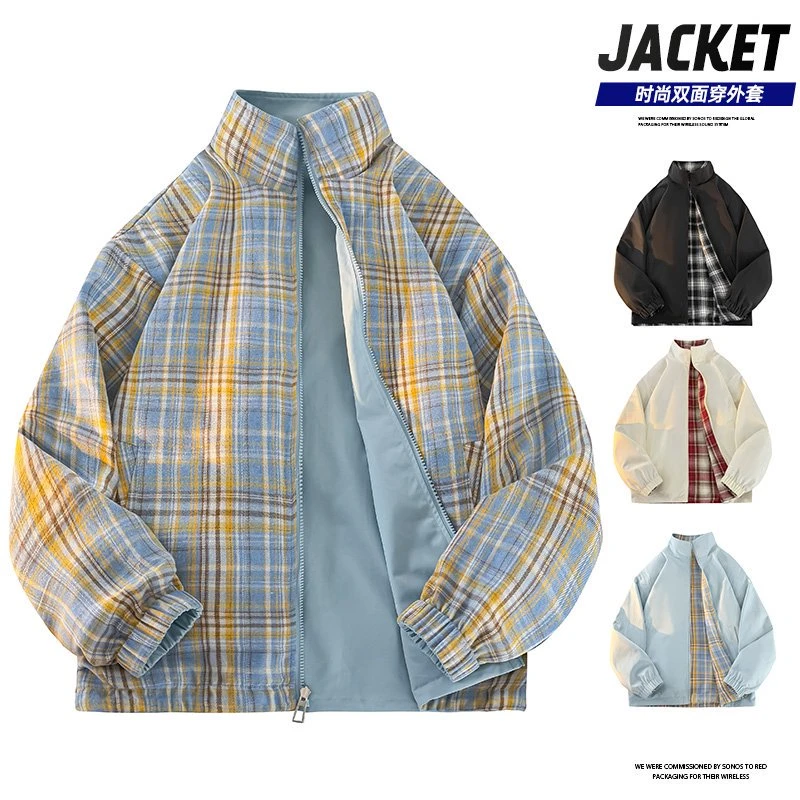 早春双面穿夹克外套情侣服春秋季户外防风2025新款潮牌工装翻领服