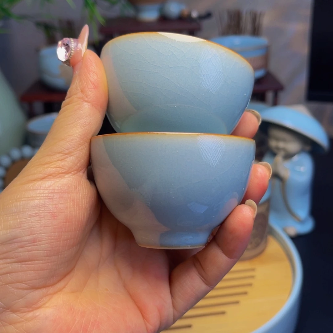 【闪购商品】汝州单壶，天青，串，壶，盖碗