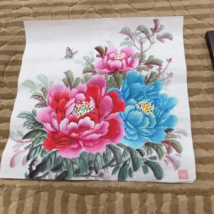 国画花鸟的翅膀和羽毛的