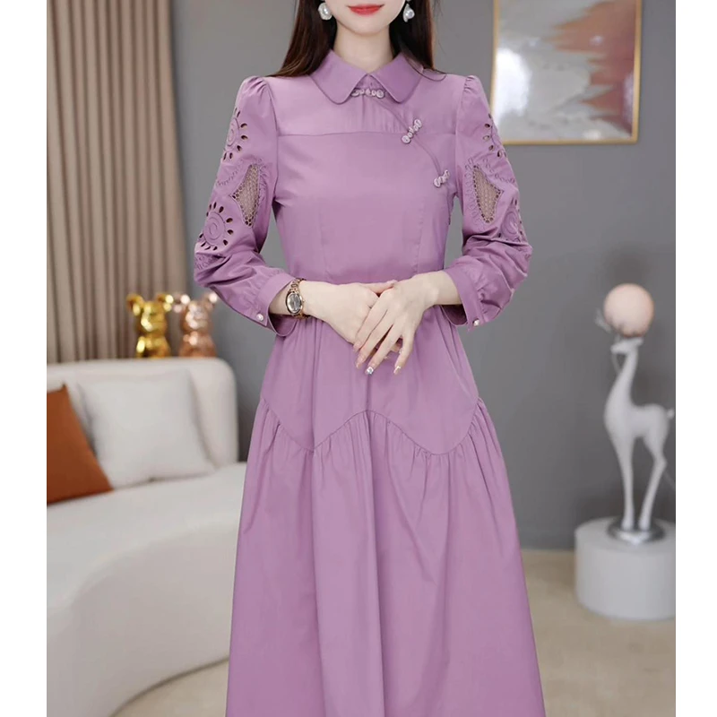 【宠粉定制】B59图片色连衣裙优雅气质时尚减龄收腰显瘦春季设计感