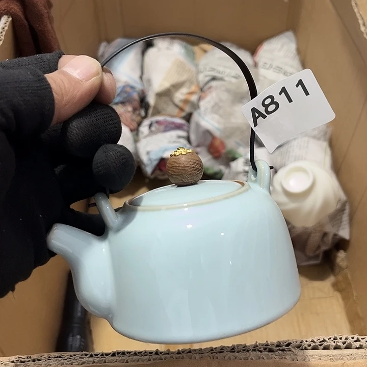 瓷片茶摆件工艺品摆件666