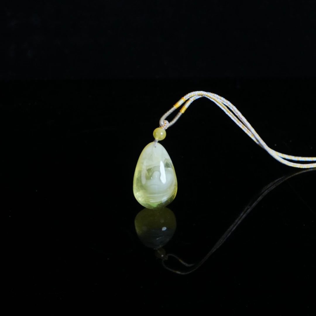 DY-M887白花纹路含金沙水滴吊坠19.02g