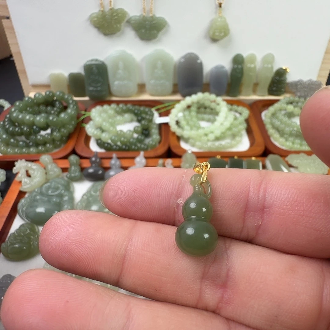 和田玉银S925镶嵌颈饰