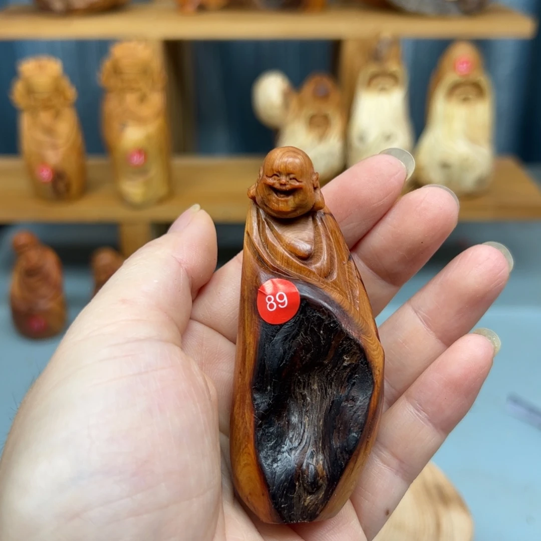 周***木崖柏木摆件手把件，