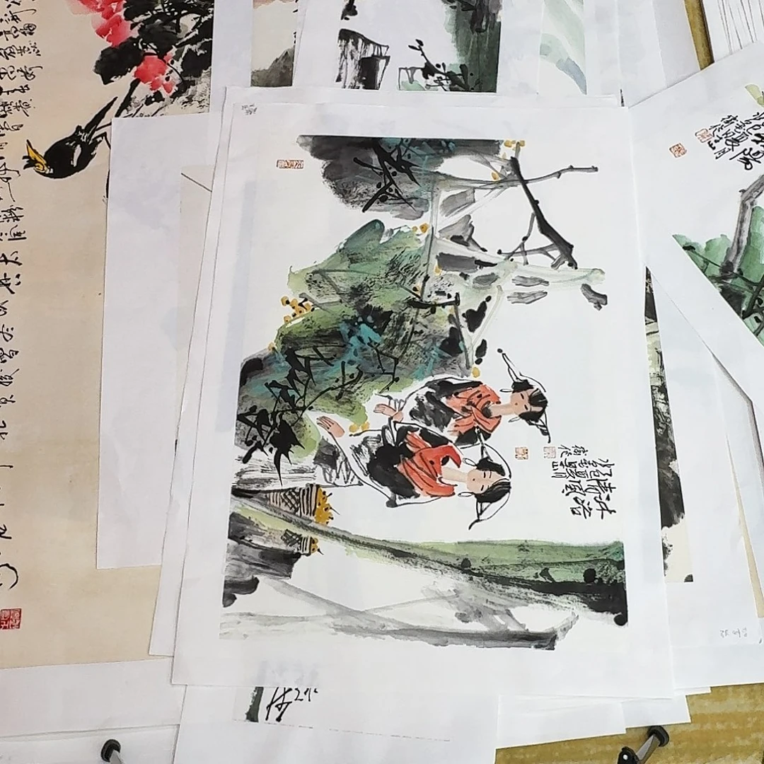 用***7国画三平尺人物一张