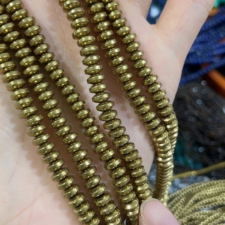 合金玛瑙/玉髓珠宝半成品3条6mm金色隔片