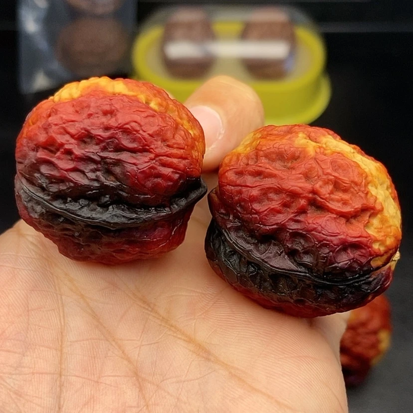 【闪购商品】把件文玩核桃35尺脑纹金蟾