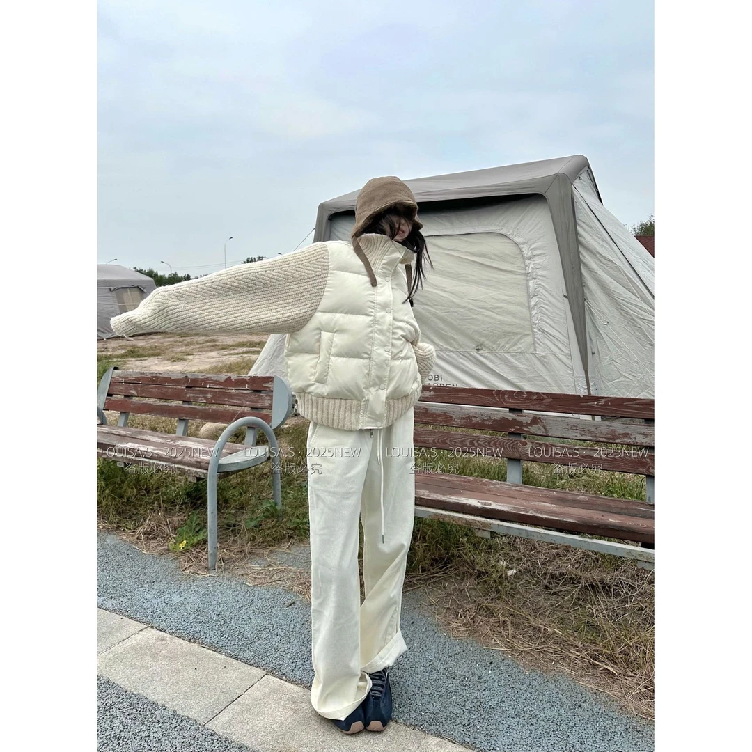 鑫燃KIKI 时尚立领90白鸭绒拼接长袖羽绒服  28253  OBT