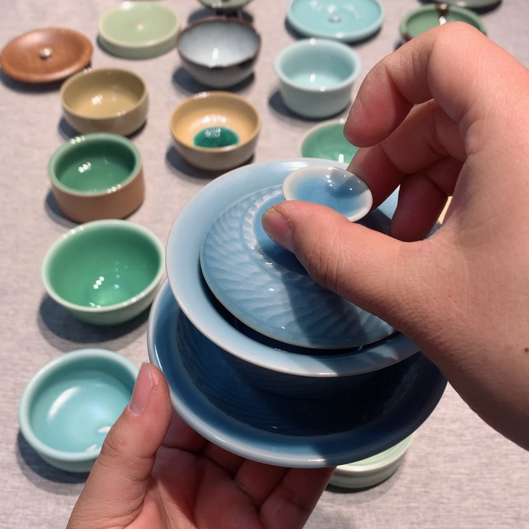 岁****6龙泉青瓷茶具盖碗