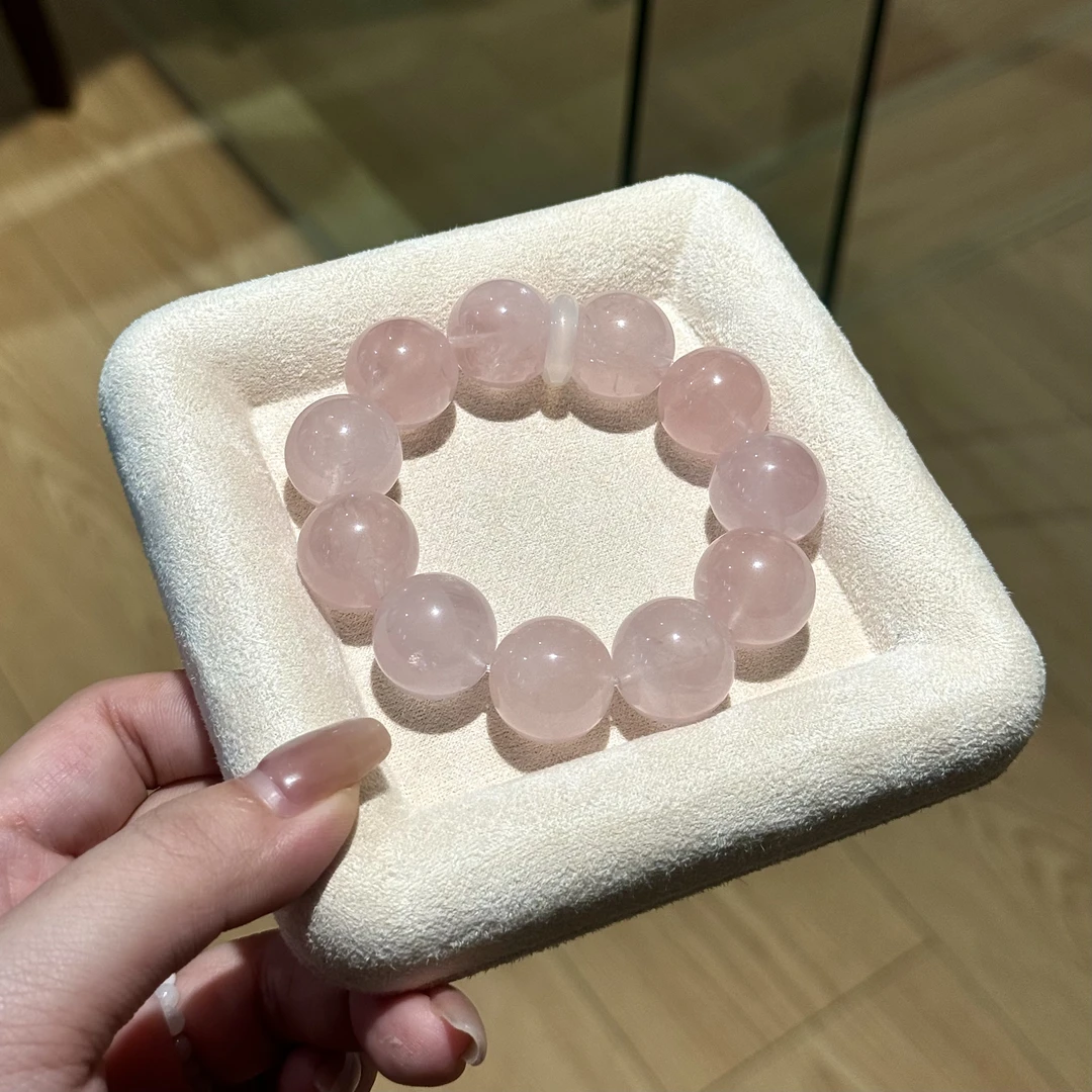 蜜桃马粉玉髓跑环老矿紫马粉水晶手串手链 多样性发其一Z416