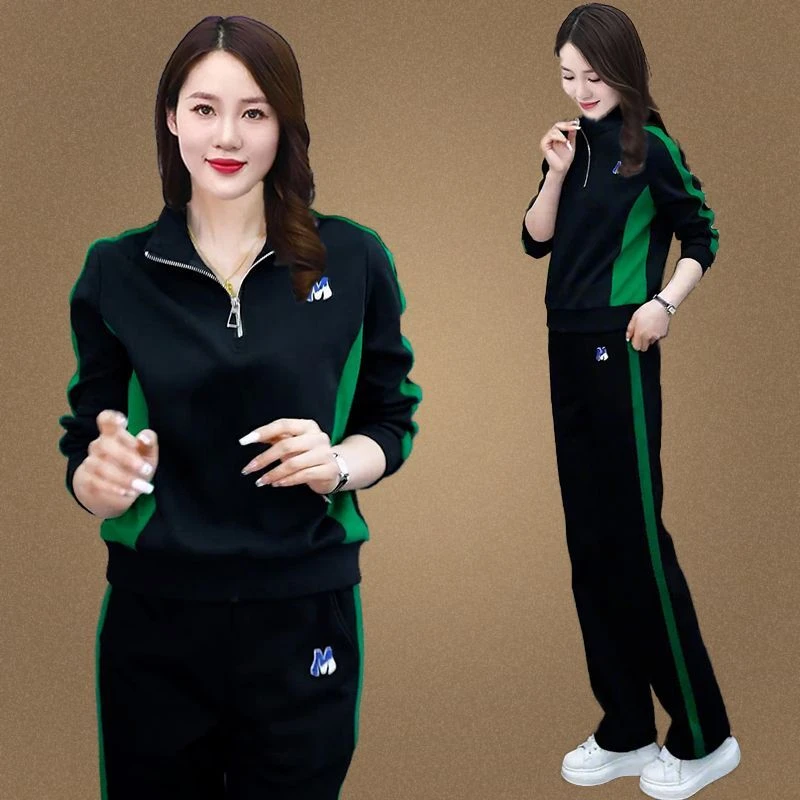 休闲运动服套装女士洋气卫衣2024春秋装新款时尚阔腿裤两件套