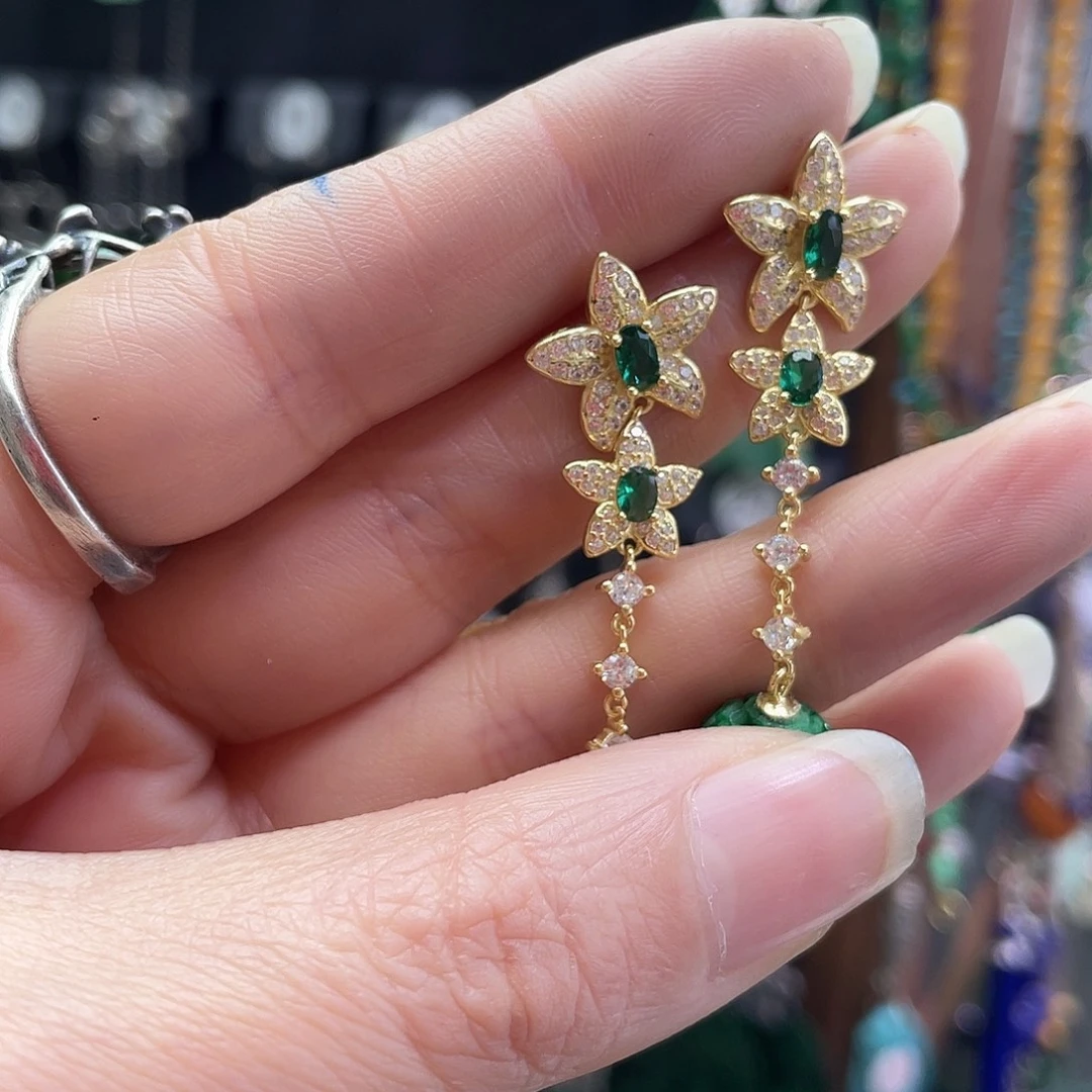 得***洋翡翠银S925镶嵌耳饰707jjhh