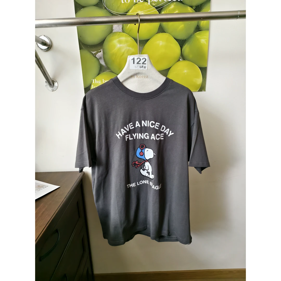 韩国代购. 灰色史努比短袖L25052395
