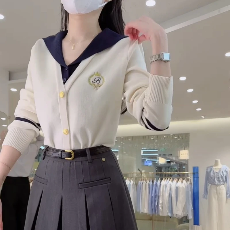 2025春季新款减龄学院风假两件针织衫LK2501477