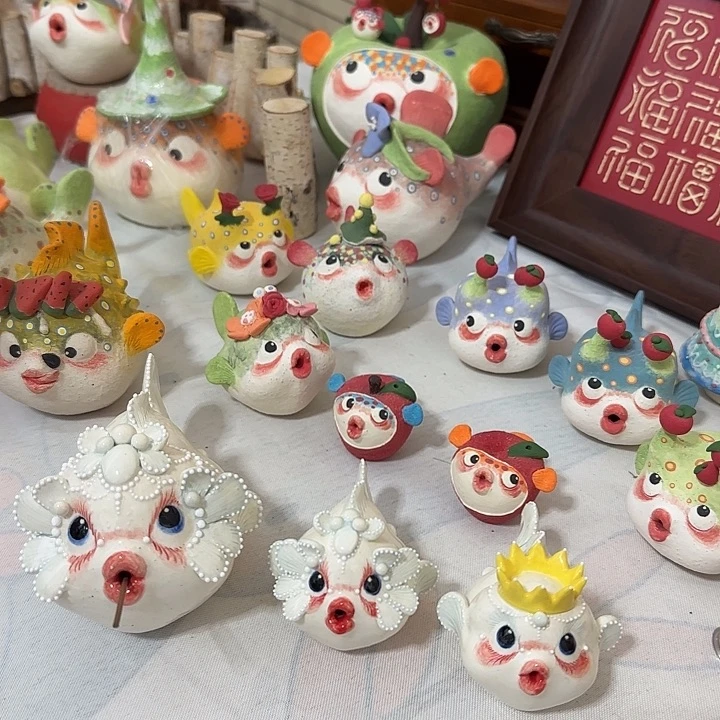 陶瓷摆件纯手工手绘