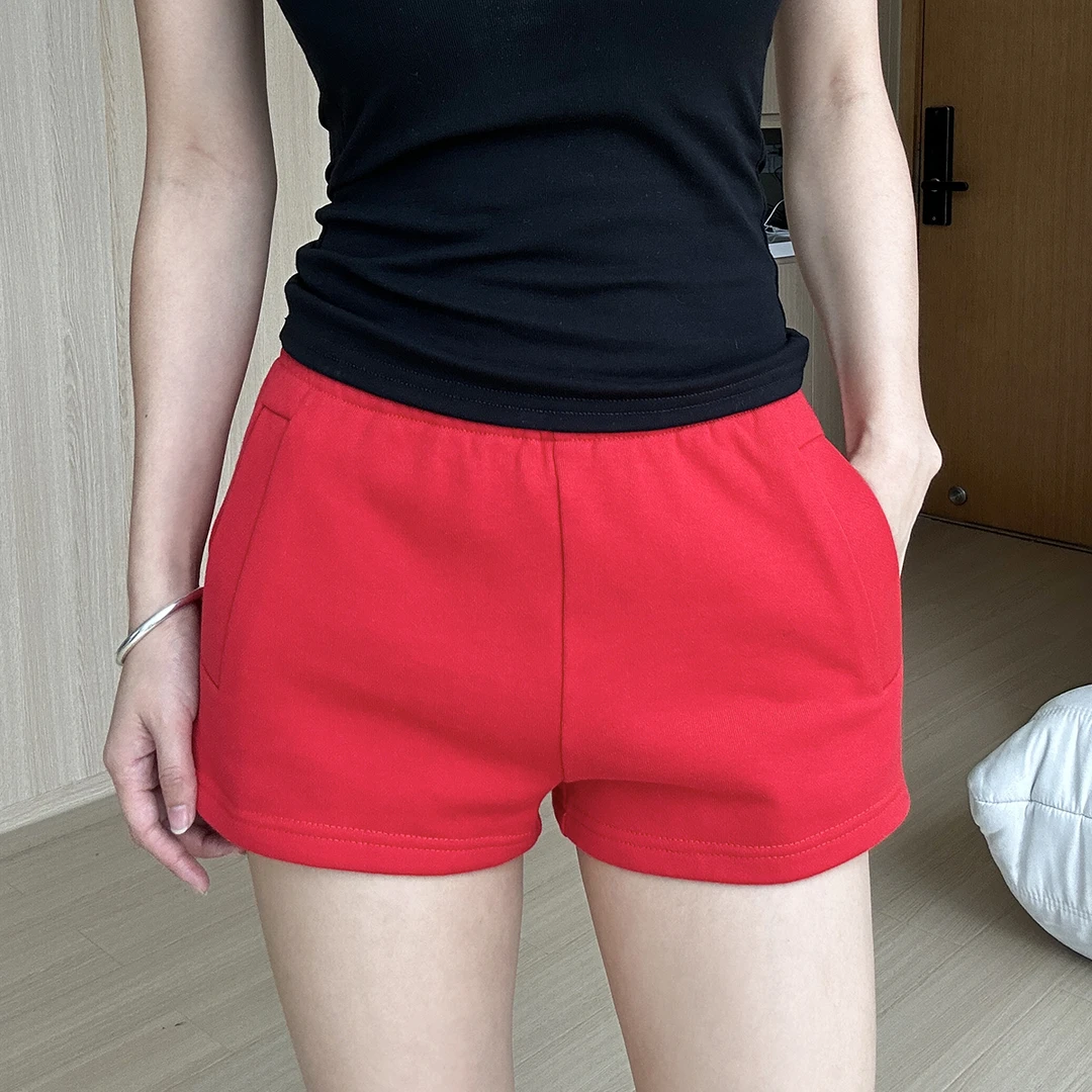 【Q】百搭高腰弹力卫衣毛圈棉卫裤女2024春夏新款短裤244221