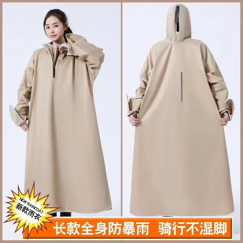 加大加厚高领电动车摩托车专用全身防雨长款夏季骑手雨衣