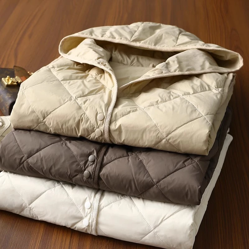 带帽夹棉马甲女式大衣内搭轻薄小棉衣秋冬外穿外套单排扣马夹棉服