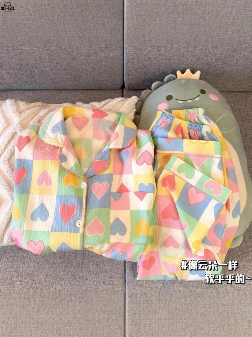 儿童云朵棉睡衣春秋季女童可爱女孩宝宝长袖卡通中大童家居服套装