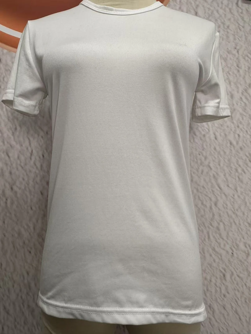 0717ht 标准纯白色短袖百搭夏季无图案圆领T恤纯棉休闲风男女同款