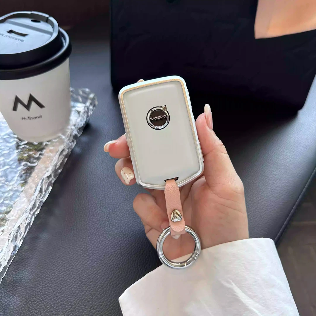 适用沃尔沃XC60钥匙套s90真皮S60壳xc40简约扣xc60铝合金男女包款