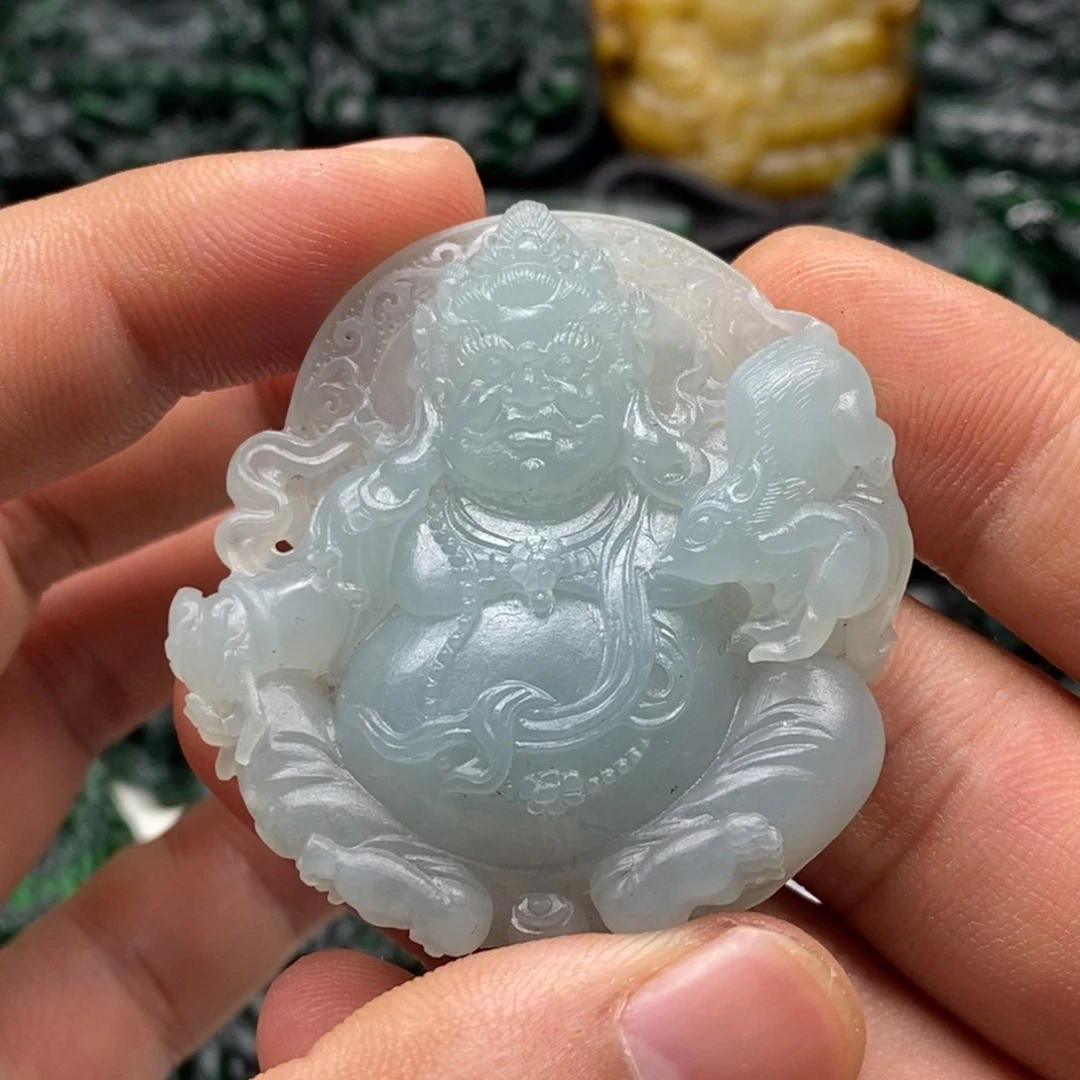 定制翡翠未镶嵌天然翡翠A货黄财神