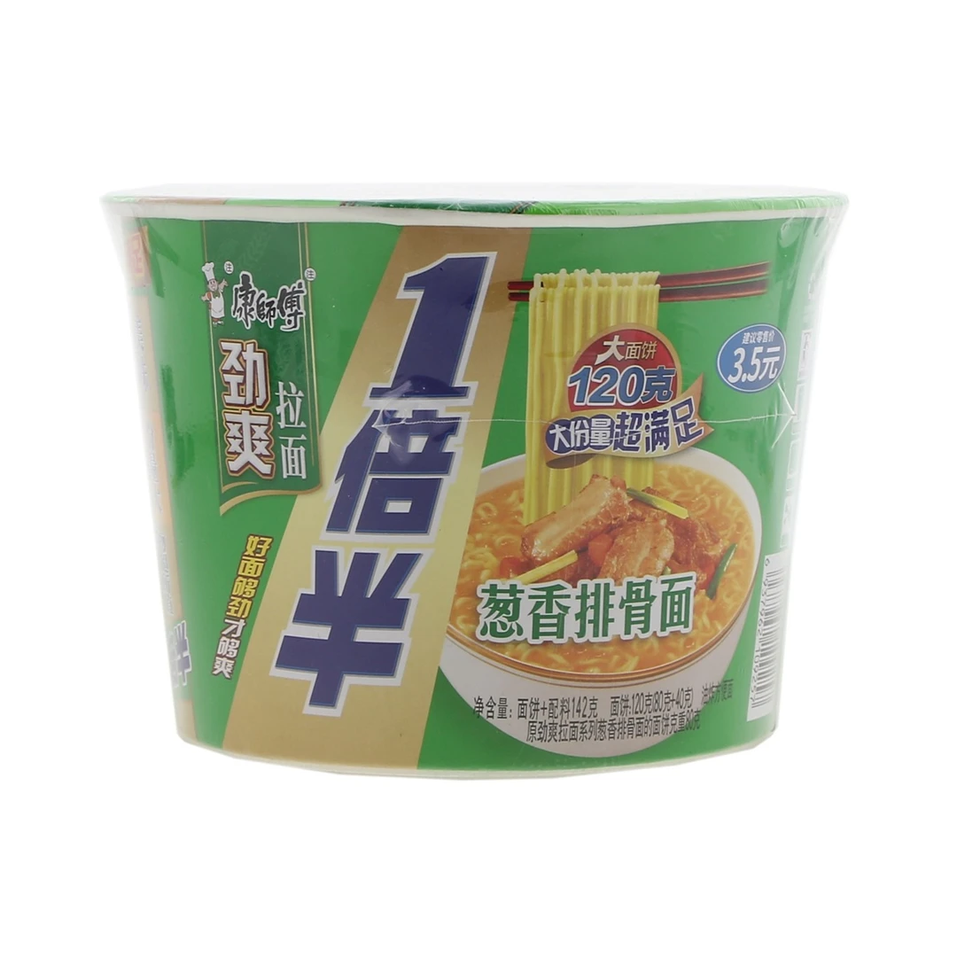 康师傅 劲爽1倍半葱香排骨面 142g