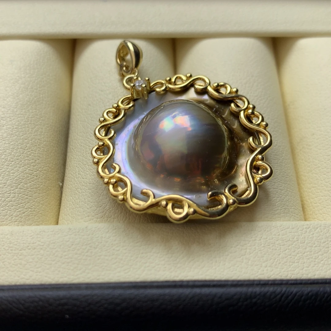 颈饰拼合珍珠（马贝珠）银S925镶嵌