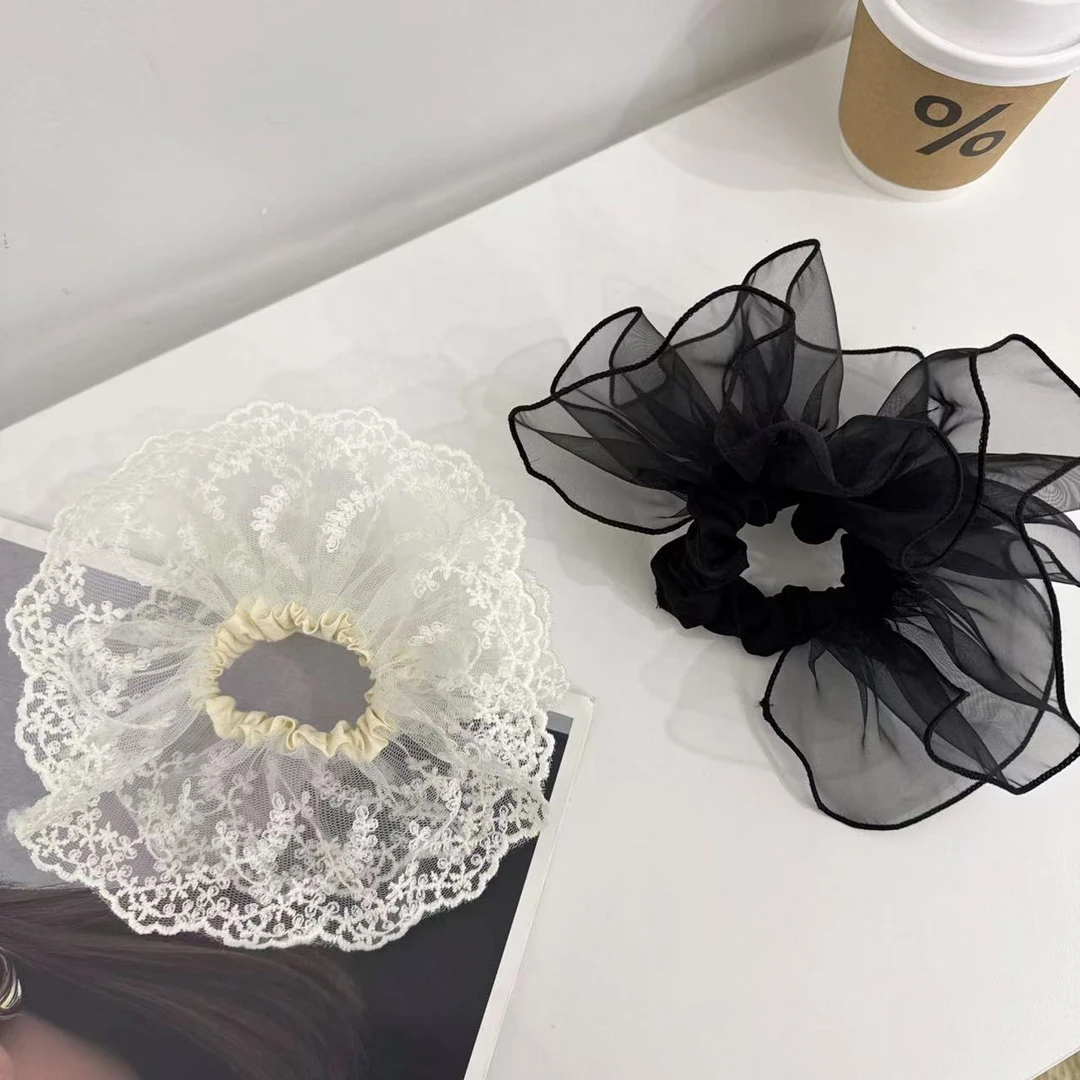 SHIJIU  蕾丝 欧根纱 发圈组合 高品质！