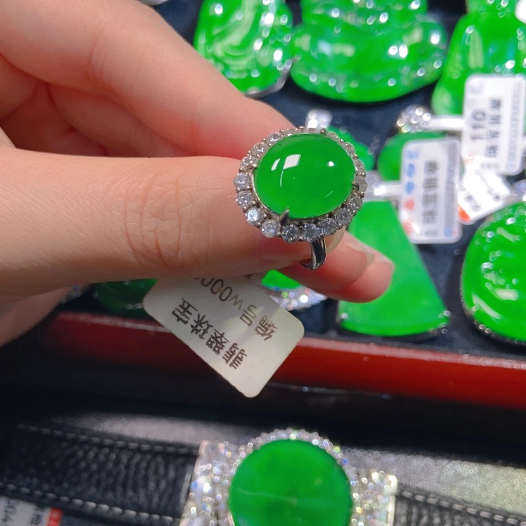 翡翠银S925镶嵌吊坠(不含链)