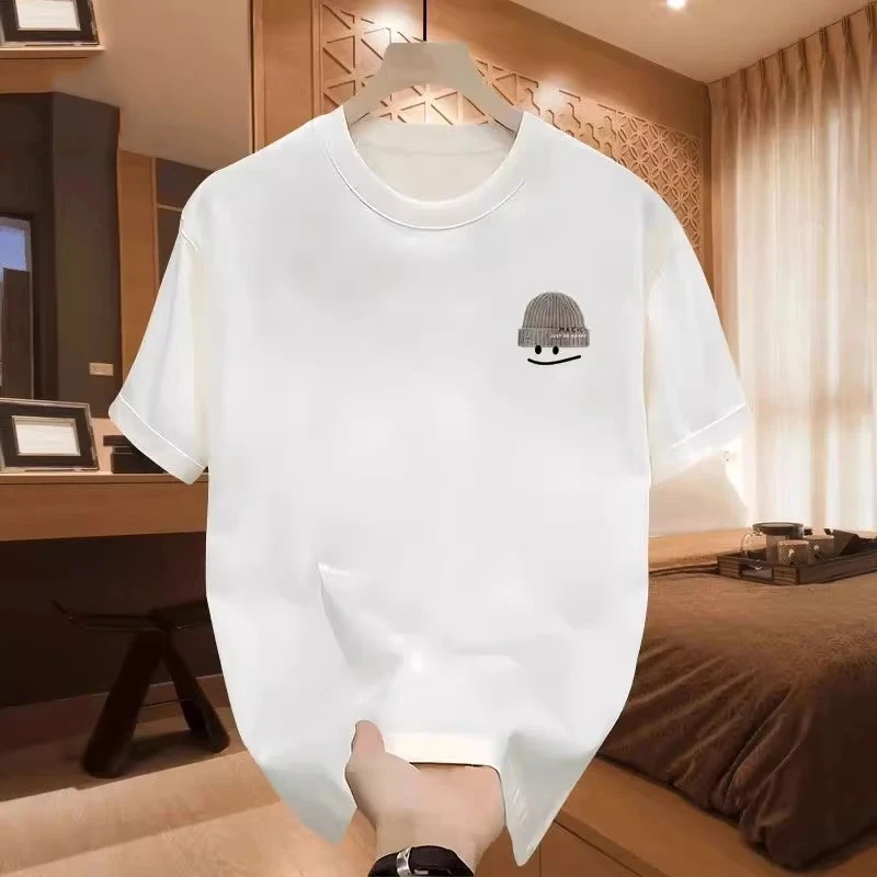 仓石一树潮牌个性印花笑脸短袖T恤男夏季新款宽松纯棉情侣装半袖