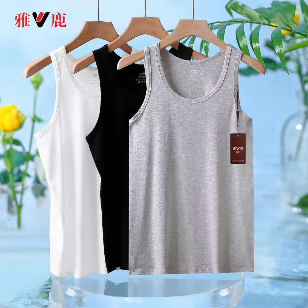 雅鹿男款莫代尔棉背心0540