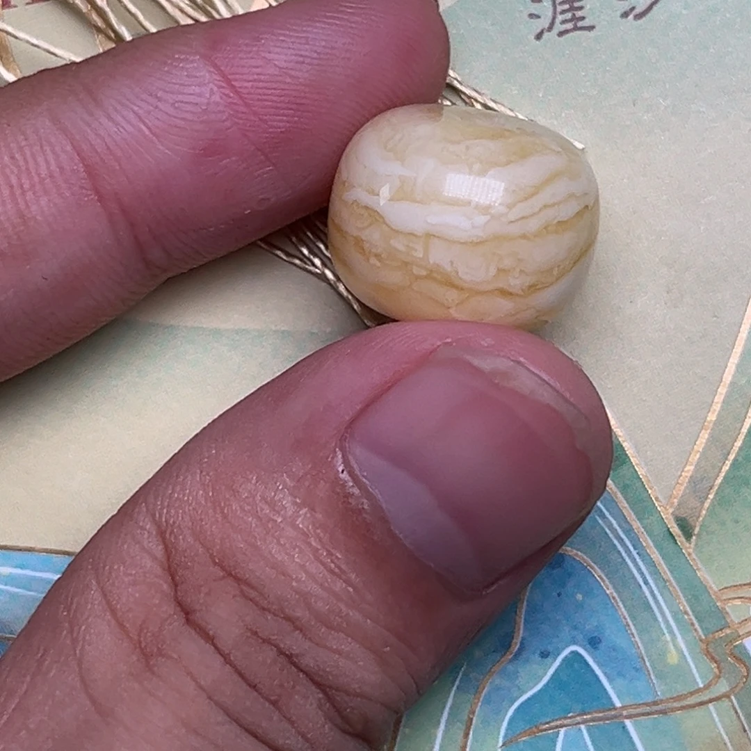 裸石琥珀未镶嵌蜜蜡虎皮纹墩子17加