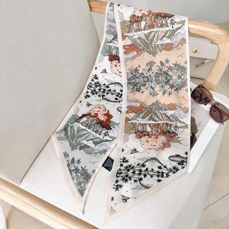 春秋双面双色飘带160*20cm丝巾女时尚长巾飘带围巾护颈夏季气质