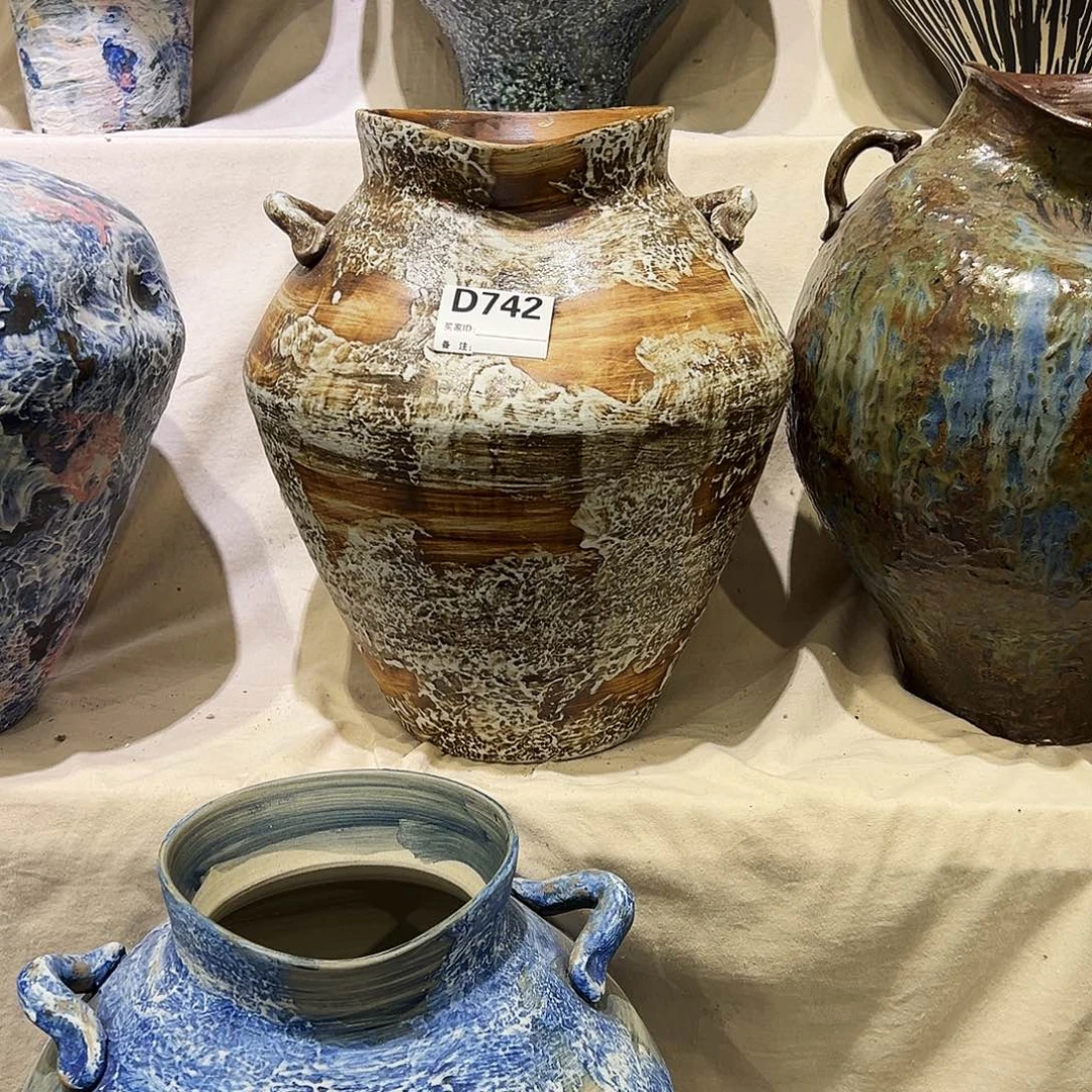 瓶D742高33口12陶瓷花瓶无孔