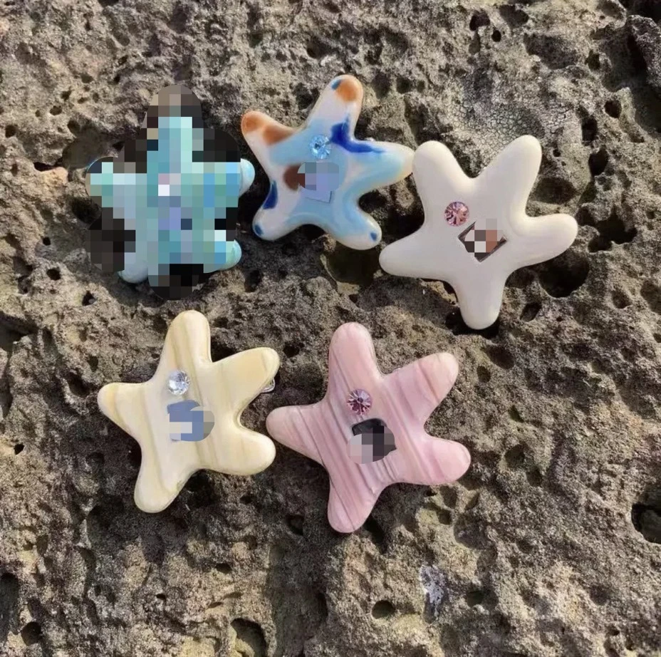 新款彩色刘海夹多色海星头饰边夹发夹