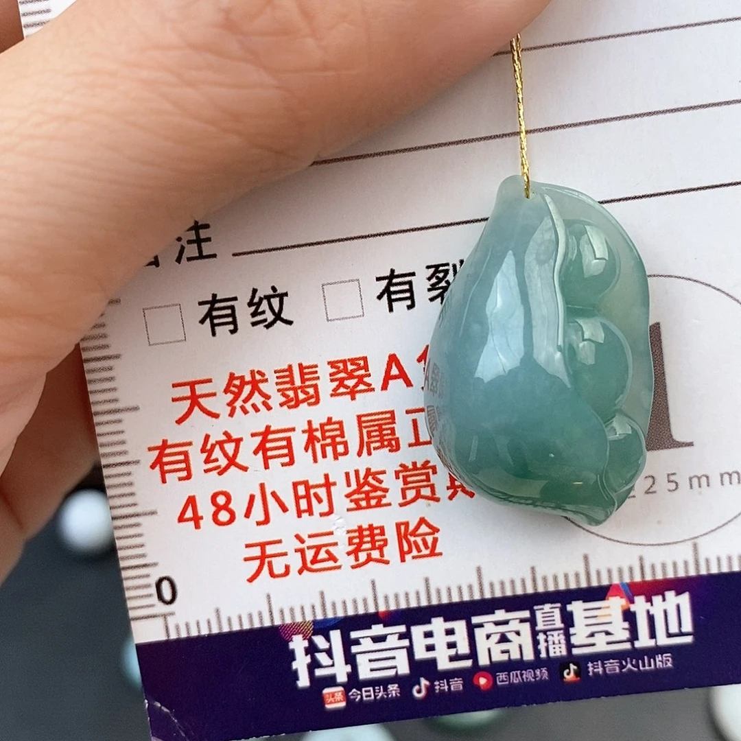 翡翠未镶嵌颈饰元宝豆