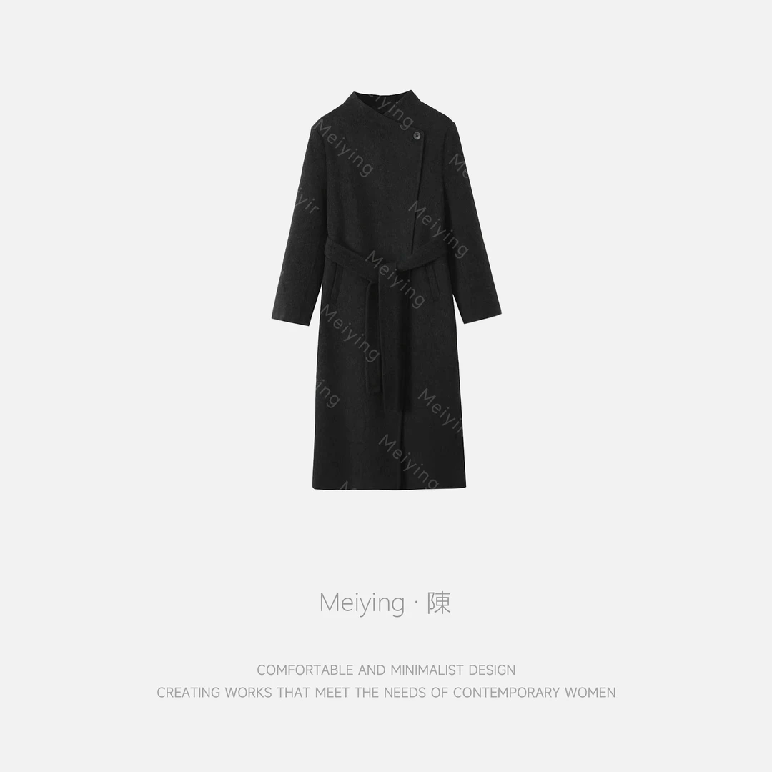 Meiying-"风棠町"优雅系带式高级感毛呢大衣YA5QD016