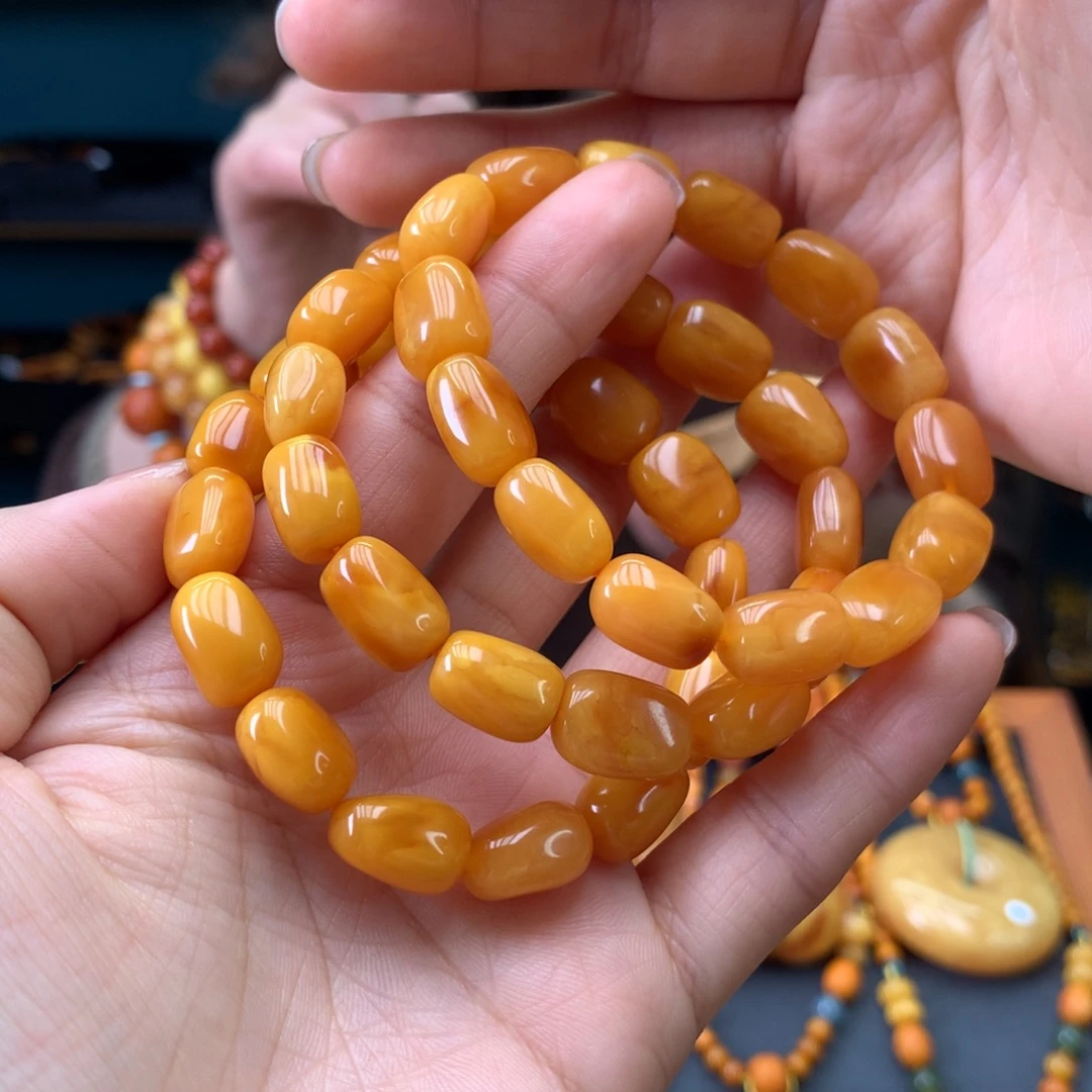 蜜蜡未镶嵌手串多样性发一