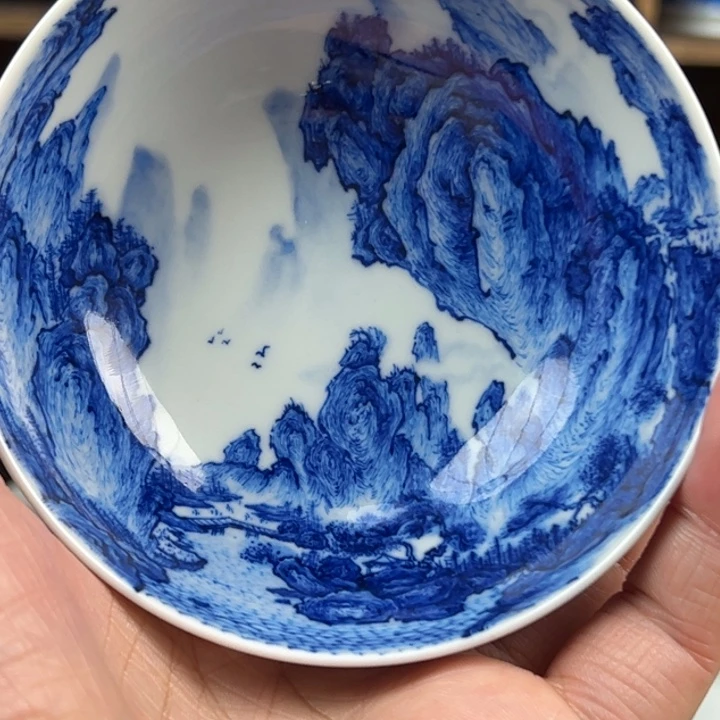 过***烟杯溪山造物山水微瑕