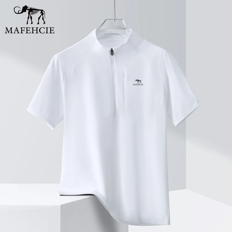 【意大利高端品牌 MAFEHCIE】高端轻奢休闲立领拉链款短袖T恤 F635