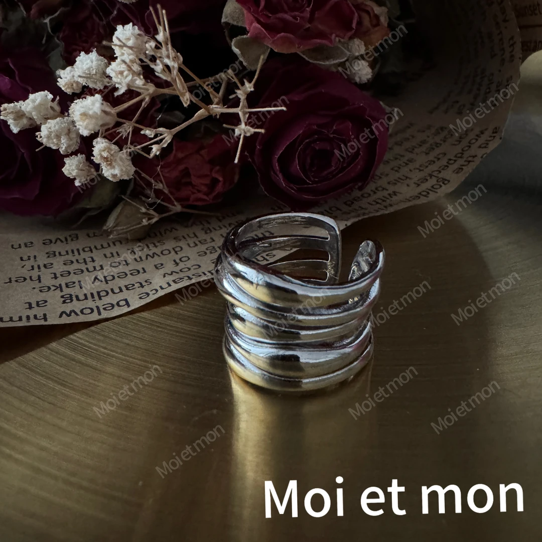 合金戒指 【Moi et mon】春季新款气质时尚复古简约多层戒指