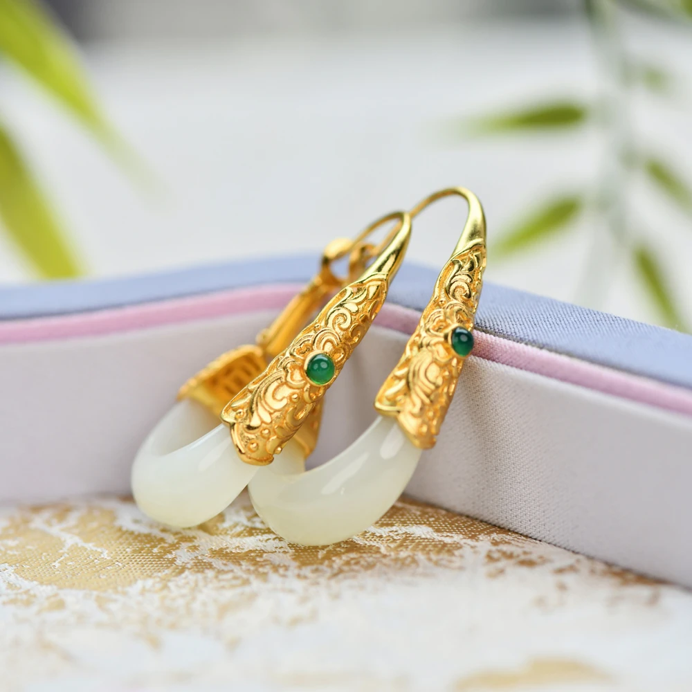 戊申堂【惊鸿】和田玉耳饰 国风珠宝