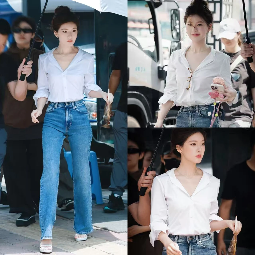 【许妍第二集】高智感气质通勤v领衬衫